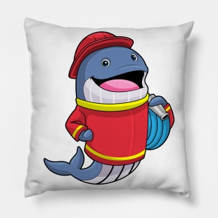 Whale as Firefighter with Hose Pillow