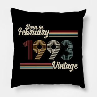 Vintage Born in February 1993 Pillow