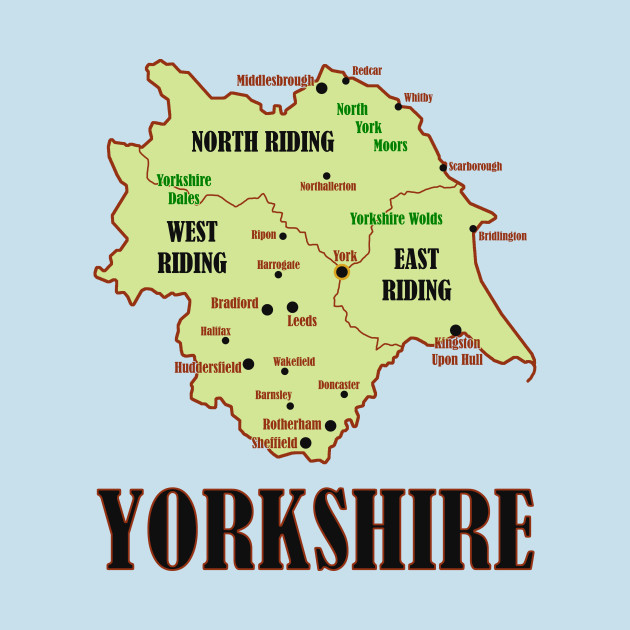 Yorkshire Map - Yorkshire - Kids Long Sleeve T-Shirt ...