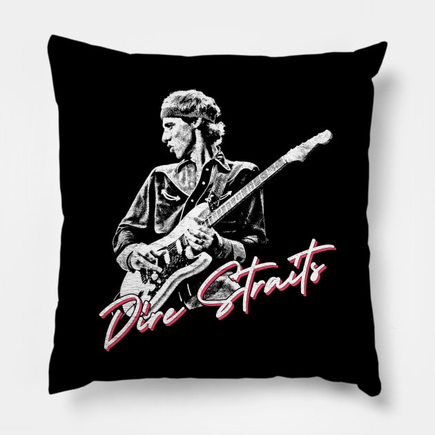 Dire Straits // Retro Faded Style Fan Design Pillow by DankFutura