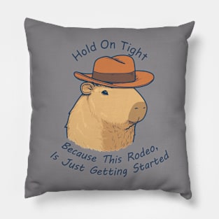 Cowboy Capybara! Hold On Tight! Pillow