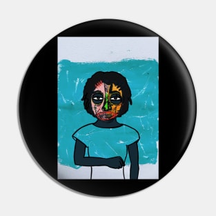 Artistic Reverie: NFT Character - FemaleMask Vincent van Gogh Edition on TeePublic Pin