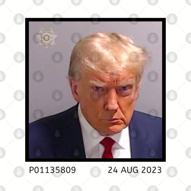 Real Donald Trump Mug Shot August 23 Full Size Red by Flint Phoenix