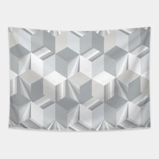 Retro Gray Cubes Tapestry