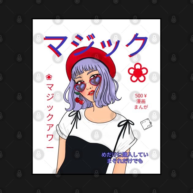 Cherry Anime Pop Star Magazine Cover by Disocodesigns