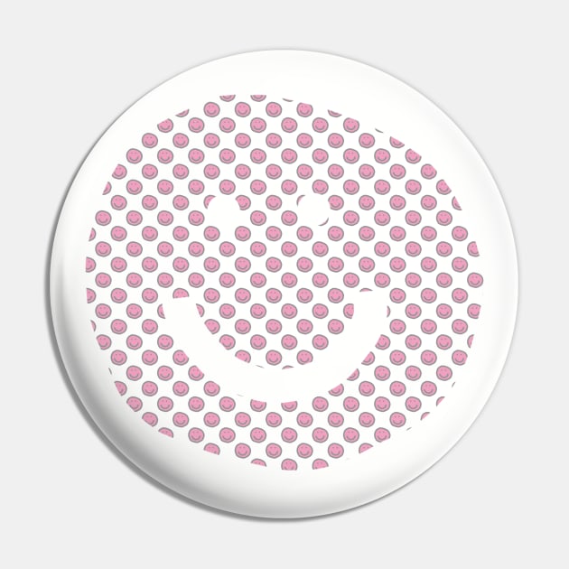 Smiley Face Pattern Prism Pink Pin by ellenhenryart