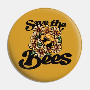 Save The Bees Honey Bee Pollinators Pin