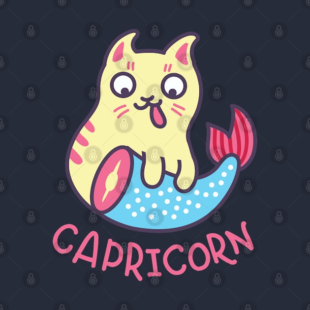 Funny Capricorn Cat Horoscope Tshirt - Astrology and Zodiac Gift Ideas! by BansheeApps