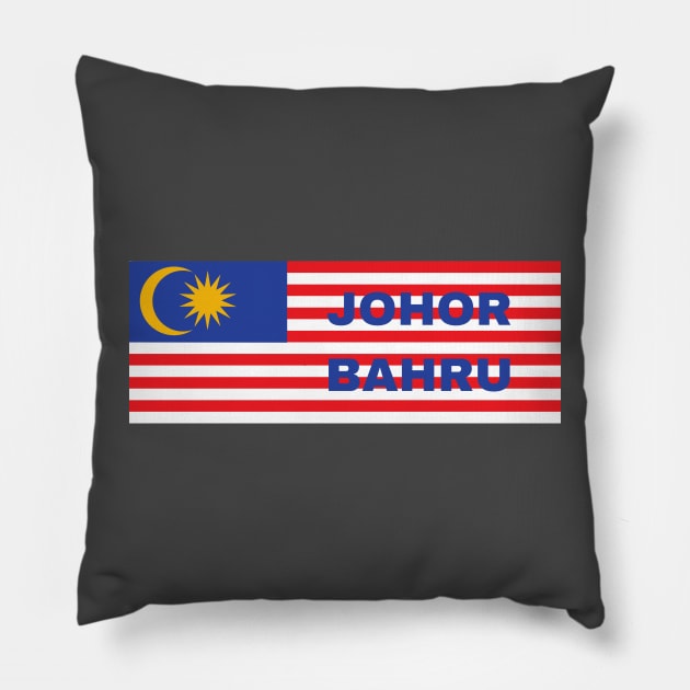 Johor Bahru City in Malaysian Flag Pillow by aybe7elf