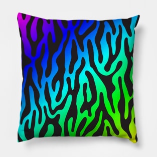 Psychedelic Black Tiger Design Pillow