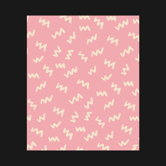 Baby pink  Abstract Mudcloth Lines Pattern by zedonee