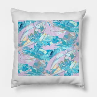 Feathers Tropical Repeat Pattern Pillow