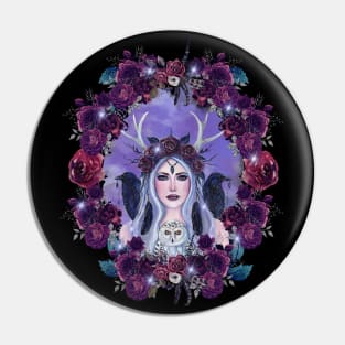 Jaylah goddess art with ravens By Renee L. Lavoie Pin