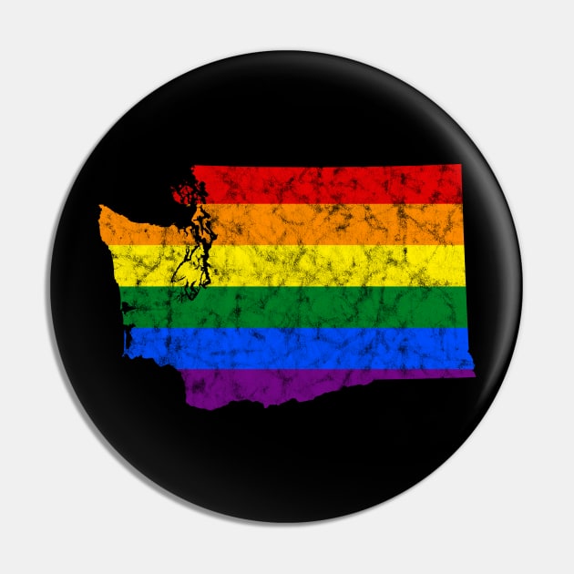Washington State LGBT Rainbow Flag Pin by BadDesignCo