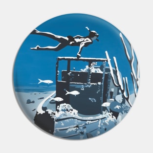 Free Diver DEEP BLUE SEA Pin