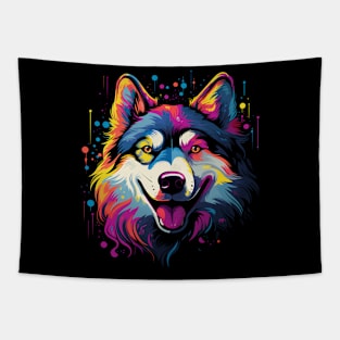 Alaskan Husky Happiness Tapestry