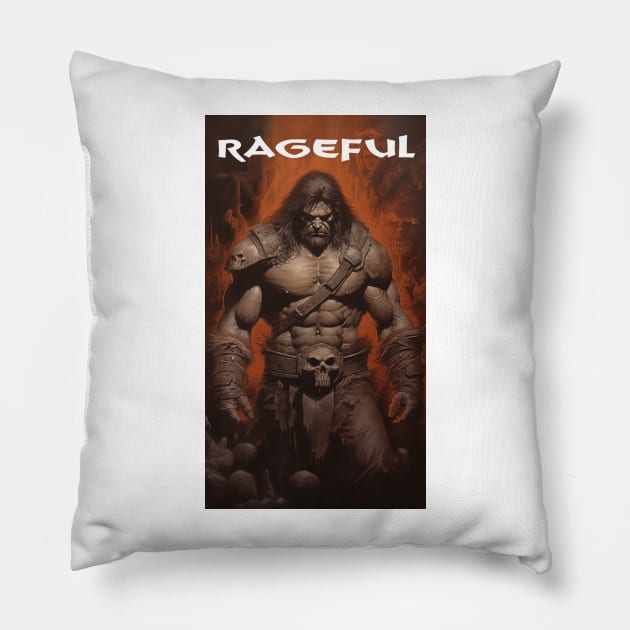 RAGEFUL - DARK FANTASY ART STYLE Pillow by Vista Threads Co