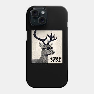 2024 Total Solar Eclipse April 8 Eclipse Watching Deer Buck Phone Case