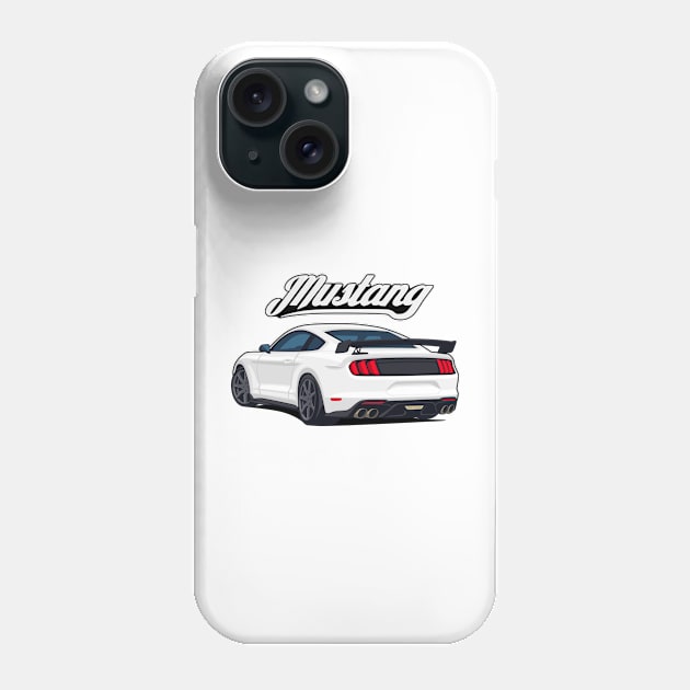 Rear Car Mustang white Phone Case by creative.z