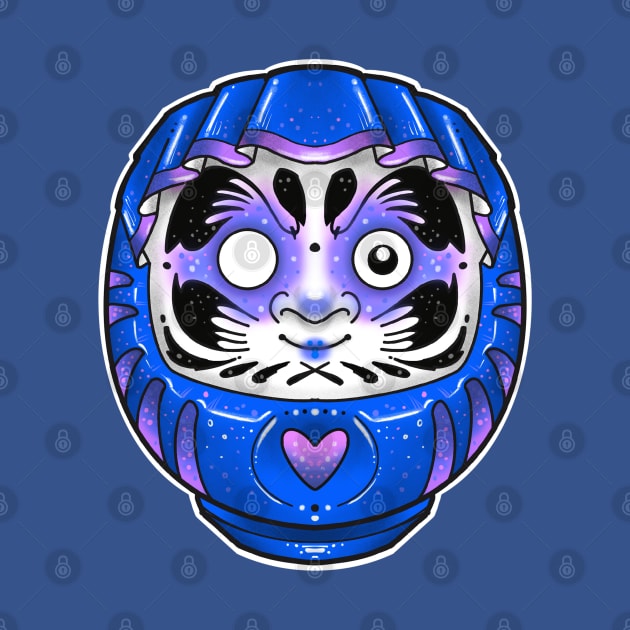 blue daruma doll by weilertsen