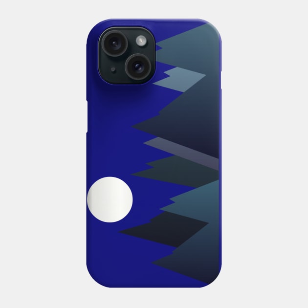 MOON AND MOUNTAINS, GEOMETRIC LANDSCAPE Phone Case by SAMUEL FORMAS