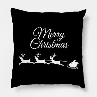 Santa's Majestic Sleigh Ride: Reindeer Wonderland Pillow