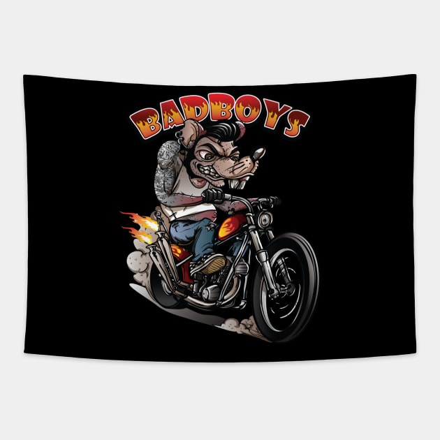 Bad Boys Rockabilly Rat Tapestry by GermanStreetwear