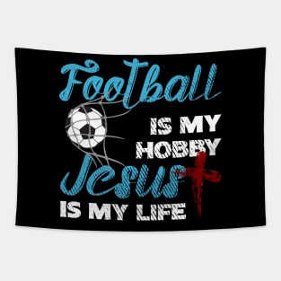 Football Is My Bobby Jesus In My Life Tapestry