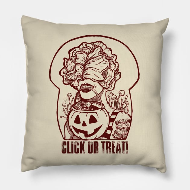 Trick-or-Treating Clicker (Light) Pillow by ConfusionCafé