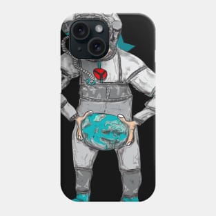 Astronaut with earth in hands Phone Case