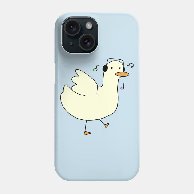 Dancing Headphones Duck Phone Case by saradaboru