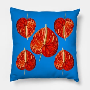 red anthuriun Pillow