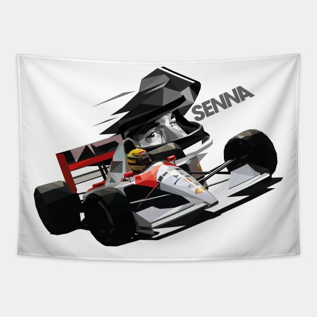 Ayrton Senna Low Poly Tapestry by pxl_g