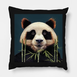 Friendly Panda with Bamboo Pillow