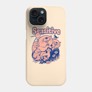 sensitive - blue/peach Phone Case