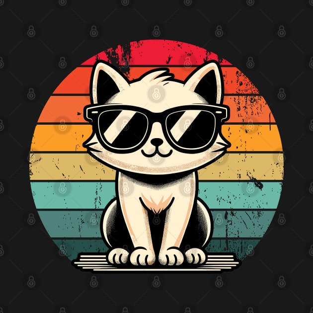 Retro Cat in Sunglasses Novelty Funny Cat by KsuAnn