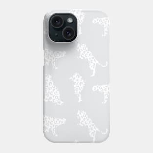 Light Gray Leopard Silhouettes Phone Case