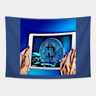 Bitcoin Blue Tapestry