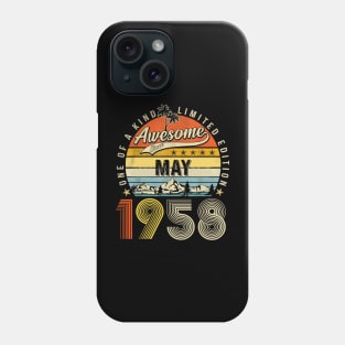 Awesome Since May 1958 Vintage 65th Birthday Phone Case