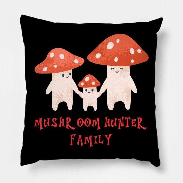 mushroom hunter Pillow by Inspire Wizard