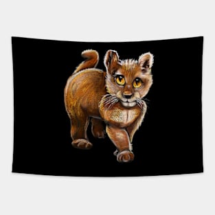 Cute Lion cub Wild Lions Cats. Cat themed gifts for women men and children Tapestry