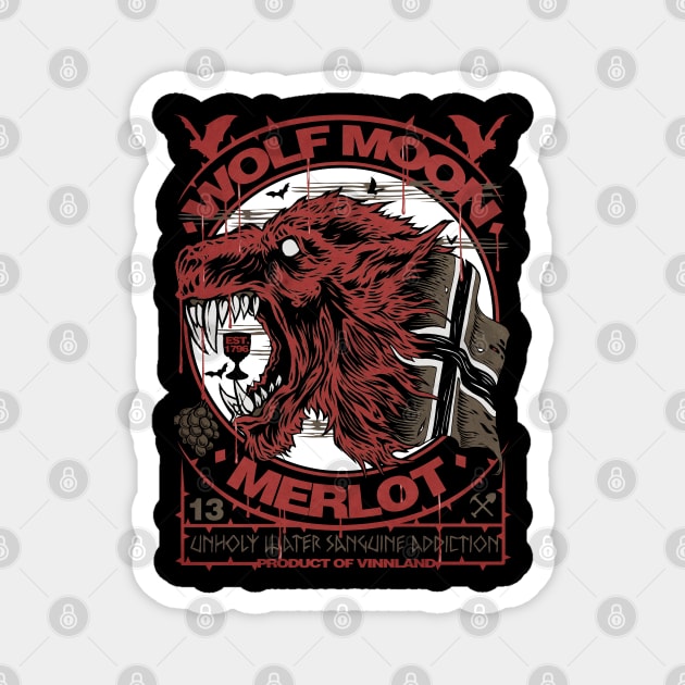 "WOLF MOON MERLOT" Magnet by joeyjamesartworx