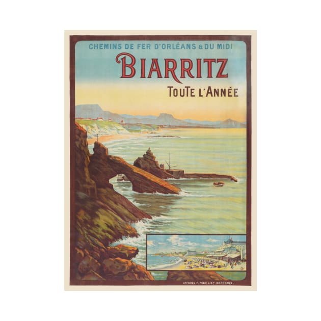 Biarritz toute l'année France Vintage Poster 1914 by vintagetreasure