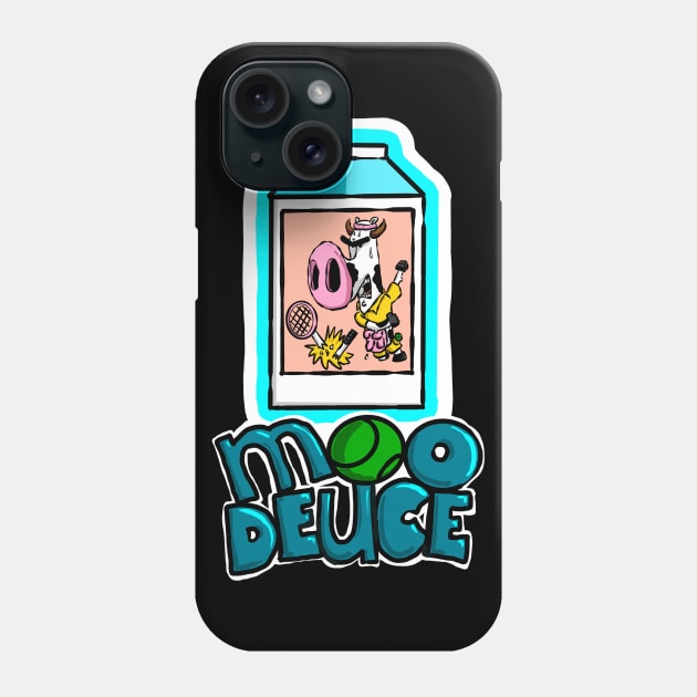 Moo Deuce Tennis Cute Cow Animal Lover Phone Case by Kev Brett Designs