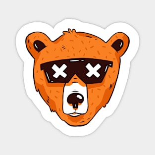 Cool Bear Head with Sunglasses Magnet