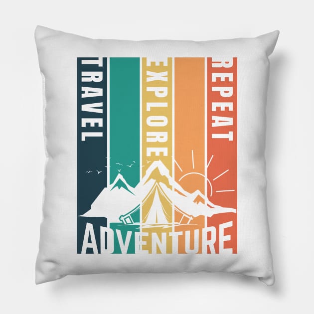 Adventure, Travel Pillow by Salasala