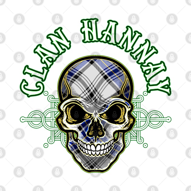 Scottish Clan Hannay Tartan Celtic Skull by Celtic Folk