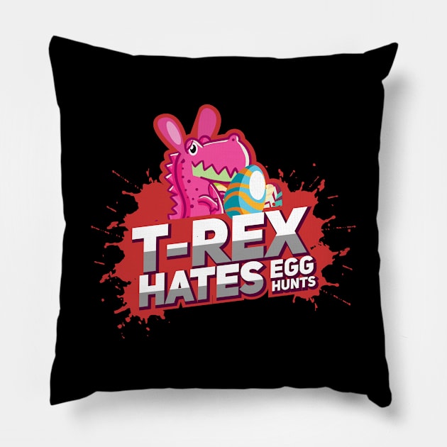 Funny Easter eggs T-Shirt Tyrannosaurus Rex Easter Gift Pillow by biNutz