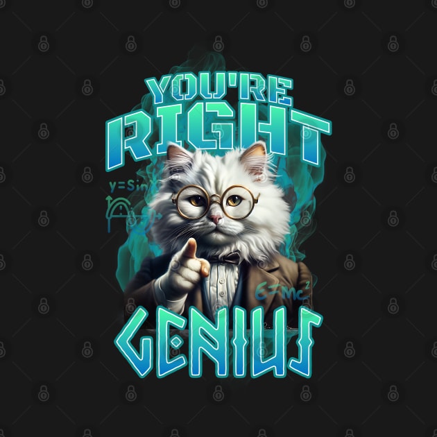 Cat Lovers - You Are Right Genius by TayaDesign