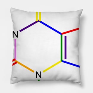 Caffeine Rainbow Molecule Chemistry Pillow